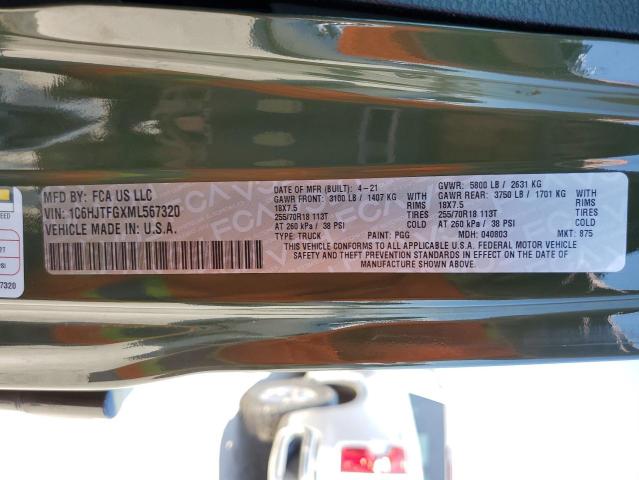 Photo 10 from auction – 2021 JEEP GLADIATOR with VIN 1C6HJTFGXML567320