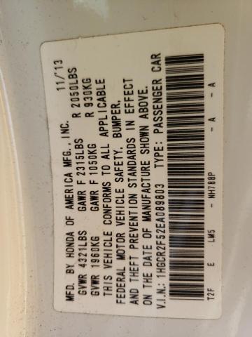 Photo 10 from auction – 2014 HONDA ACCORD SPO with VIN 1HGCR2F52EA089803