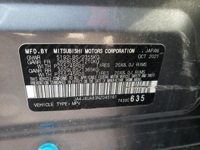 Photo 10 from auction – 2022 MITSUBISHI OUTLANDER with VIN JA4J4UA83NZ045161