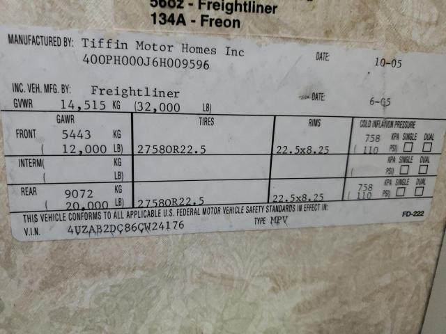 Photo 10 from auction – 2006 FREIGHTLINER CHASSIS X with VIN 4UZAB2DC86CW24176