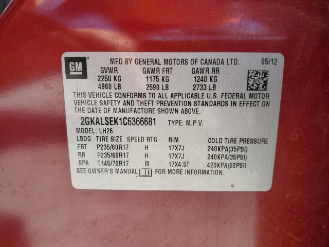 Фото 10 с аукциона – 2012 GMC TERRAIN SL с VIN 2GKALSEK1C6366681