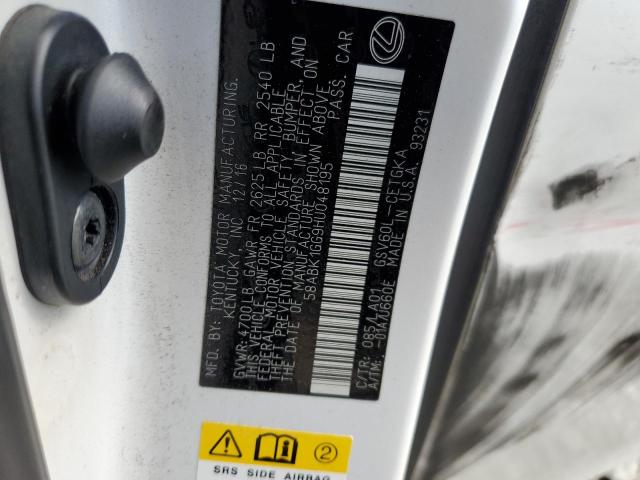 Photo 10 from auction – 2017 LEXUS ES 350 with VIN 58ABK1GG9HU048195