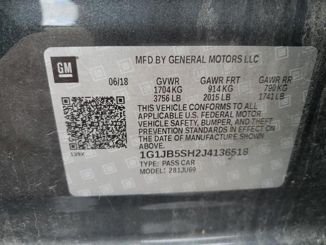 Photo 10 from auction – 2018 CHEVROLET SONIC LS with VIN 1G1JB5SH2J4136518