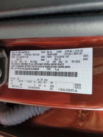 Photo 10 from auction – 2016 FORD F150 SUPER with VIN 1FTFW1EG2GFD35885