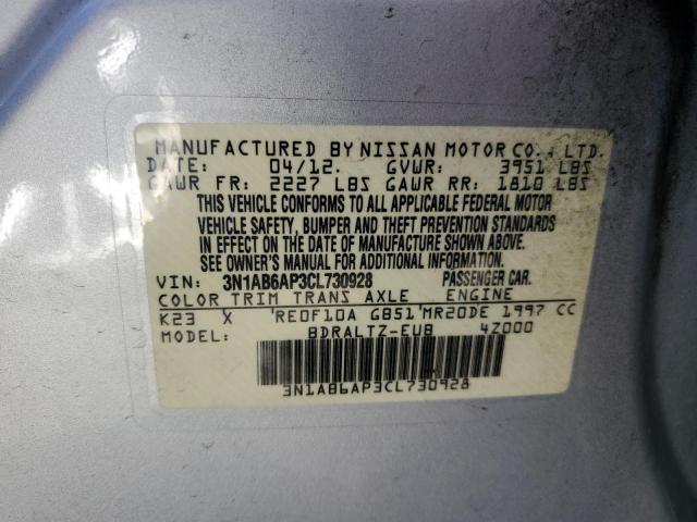 Photo 10 from auction – 2012 NISSAN SENTRA 2.0 with VIN 3N1AB6AP3CL730928