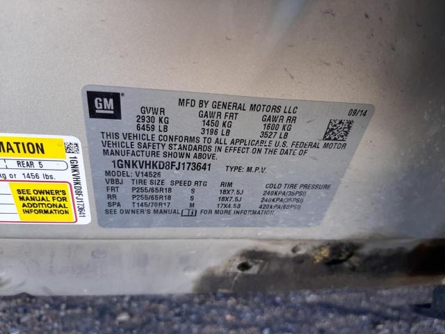 Photo 10 from auction – 2015 CHEVROLET TRAVERSE L with VIN 1GNKVHKD8FJ173641