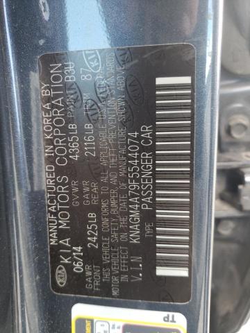 Photo 10 from auction – 2015 KIA OPTIMA LX with VIN KNAGM4A79F5544074
