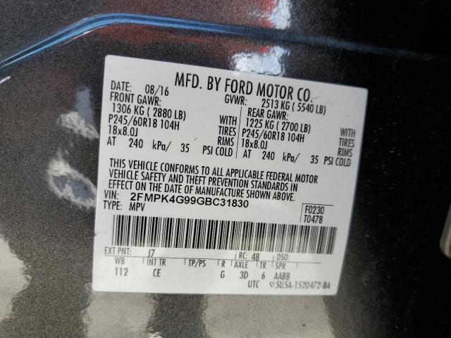 Photo 10 from auction – 2016 FORD EDGE SE with VIN 2FMPK4G99GBC31830