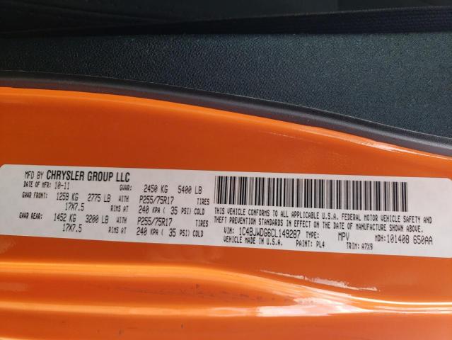 Photo 10 from auction – 2012 JEEP WRANGLER U with VIN 1C4BJWDG6CL149287