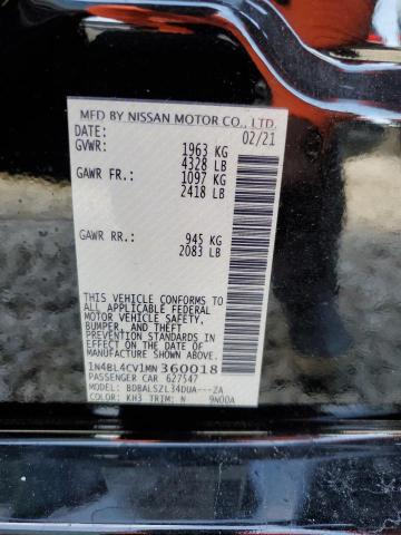 Photo 10 from auction – 2021 NISSAN ALTIMA SR with VIN 1N4BL4CV1MN360018