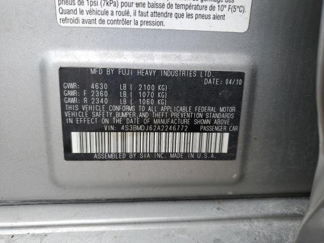 Photo 10 from auction – 2010 SUBARU LEGACY 3.6 with VIN 4S3BMDJ62A2246772