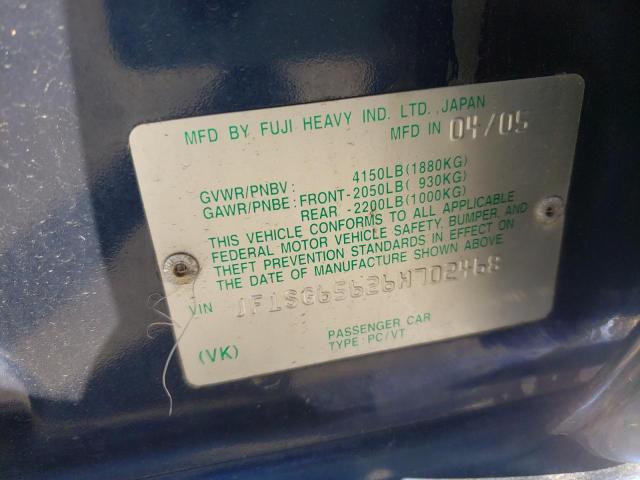Photo 10 from auction – 2006 SUBARU FORESTER with VIN JF1SG65626H702468