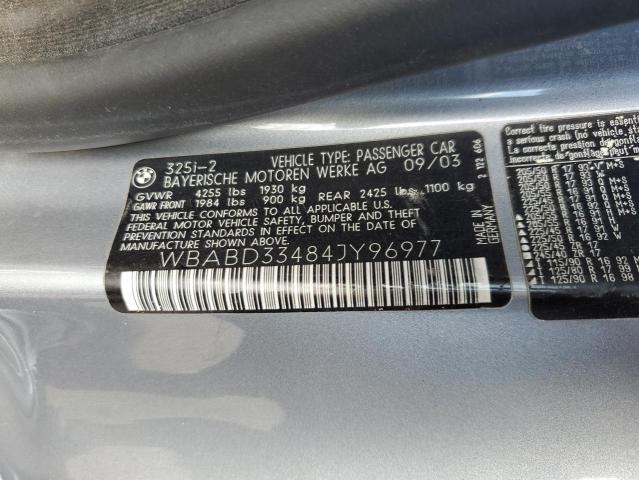 Photo 10 from auction – 2004 BMW 325 CI with VIN WBABD33484JY96977