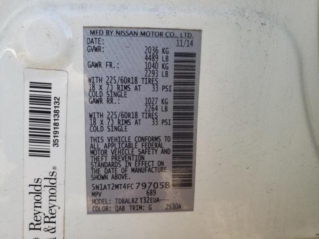 Photo 10 from auction – 2015 NISSAN ROGUE S with VIN 5N1AT2MT4FC797058