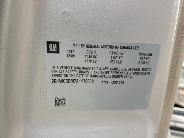 Photo 10 from auction – 2010 CHEVROLET IMPALA LTZ with VIN 2G1WC5EM7A1170932