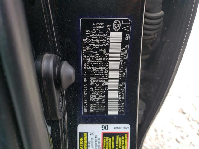 Photo 10 from auction – 2015 TOYOTA COROLLA L with VIN 2T1BURHE5FC477216
