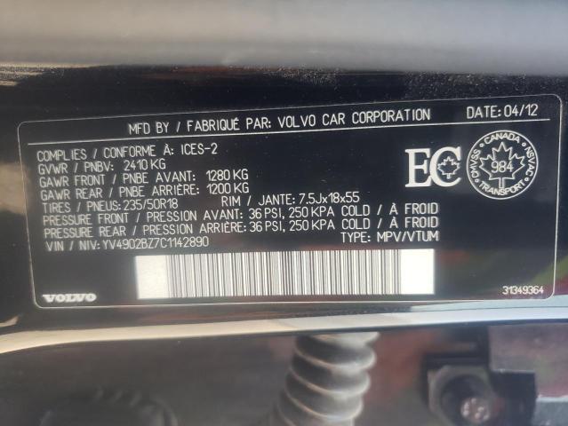 Photo 10 from auction – 2012 VOLVO XC70 T6 with VIN YV4902BZ7C1142890
