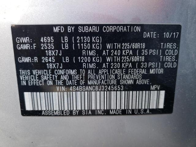 Photo 10 from auction – 2018 SUBARU OUTBACK 2. with VIN 4S4BSANC8J3245653