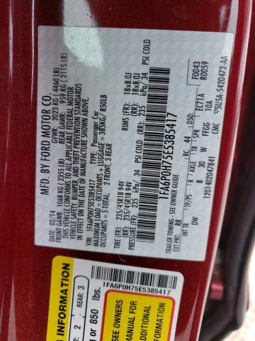 Photo 10 from auction – 2014 FORD FUSION SE with VIN 1FA6P0H75E5385417