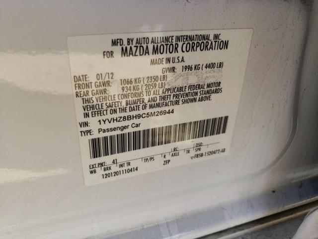 Photo 10 from auction – 2012 MAZDA 6 I with VIN 1YVHZ8BH9C5M26944