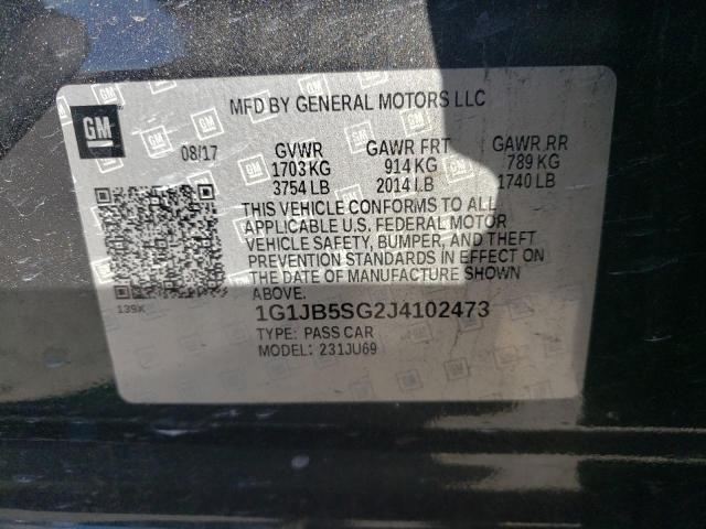 Photo 10 from auction – 2018 CHEVROLET SONIC LS with VIN 1G1JB5SG2J4102473