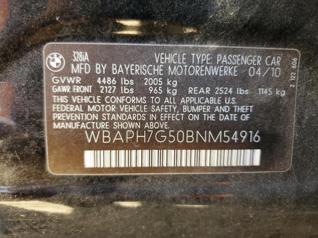 Photo 10 from auction – 2011 BMW 328 I with VIN WBAPH7G50BNM54916
