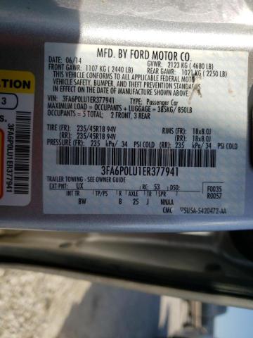 Photo 10 from auction – 2014 FORD FUSION SE with VIN 3FA6P0LU1ER377941