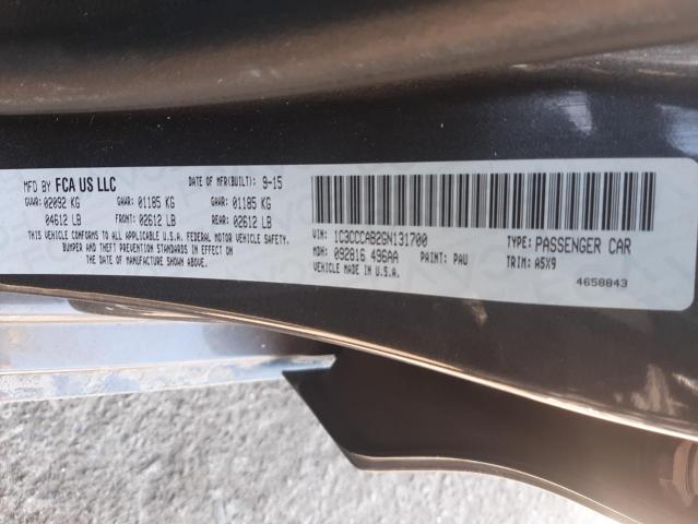 Photo 10 from auction – 2016 CHRYSLER 200 LIMITE with VIN 1C3CCCAB2GN131700