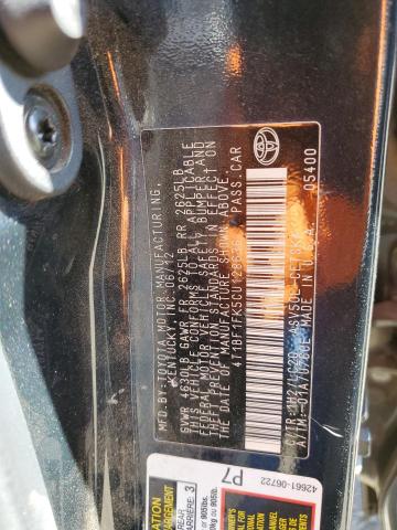 Photo 10 from auction – 2012 TOYOTA CAMRY BASE with VIN 4T1BF1FK5CU128636