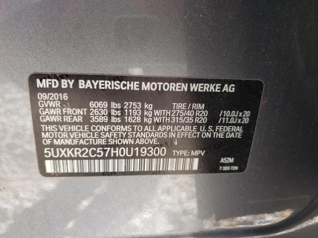 Photo 10 from auction – 2017 BMW X5 SDRIVE3 with VIN 5UXKR2C57H0U19300
