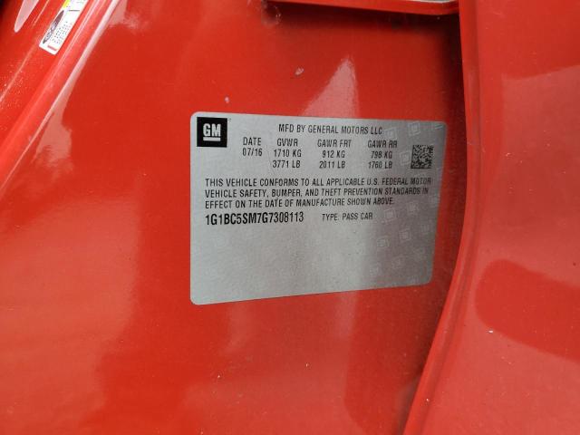 Photo 10 from auction – 2016 CHEVROLET CRUZE LS with VIN 1G1BC5SM7G7308113