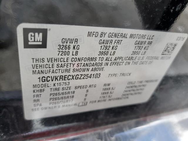 Photo 10 from auction – 2016 CHEVROLET SILVERADO with VIN 1GCVKRECXGZ254103