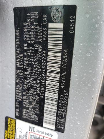 Photo 10 from auction – 2007 TOYOTA CAMRY CE with VIN 4T1BE46K97U027299