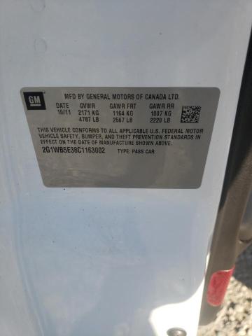 Photo 10 from auction – 2012 CHEVROLET IMPALA LT with VIN 2G1WB5E38C1163002
