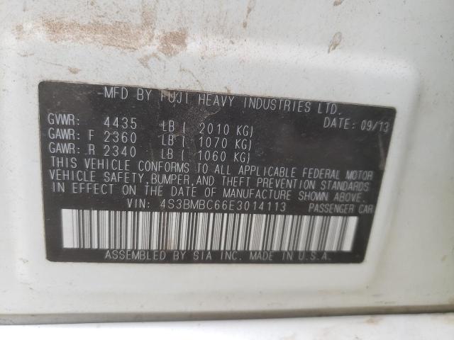 Photo 10 from auction – 2014 SUBARU LEGACY 2.5 with VIN 4S3BMBC66E3014113