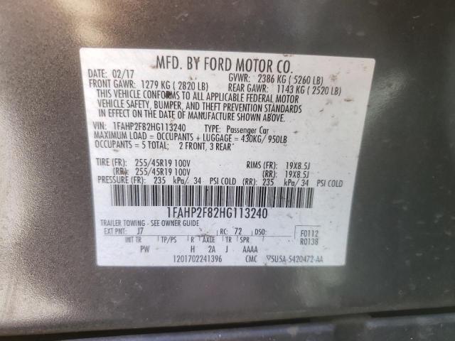 Photo 10 from auction – 2017 FORD TAURUS LIM with VIN 1FAHP2F82HG113240