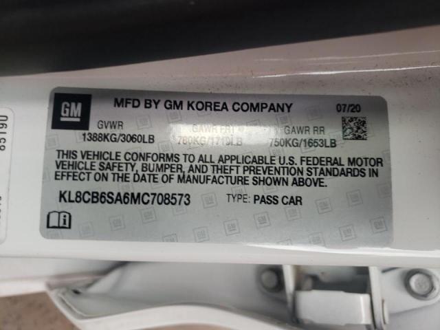 Photo 10 from auction – 2021 CHEVROLET SPARK LS with VIN KL8CB6SA6MC708573