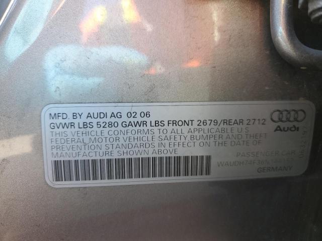 Photo 10 from auction – 2006 AUDI A6 3.2 QUA with VIN WAUDH74F36N144152
