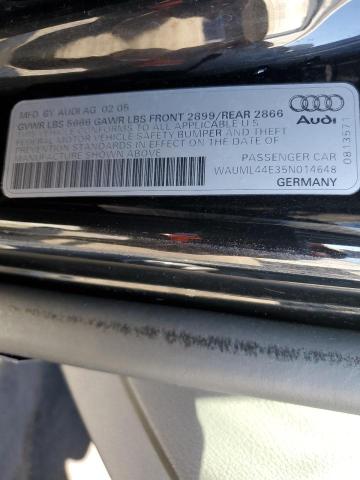Photo 10 from auction – 2005 AUDI A8 L QUATT with VIN WAUML44E35N014648