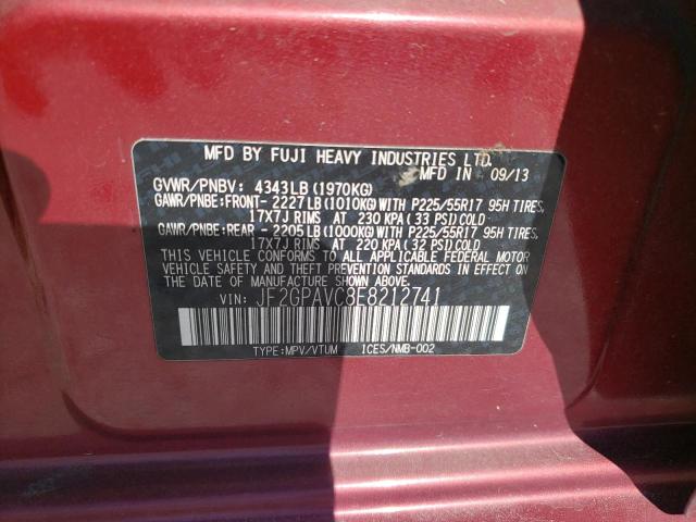 Photo 10 from auction – 2014 SUBARU XV CROSSTR with VIN JF2GPAVC8E8212741