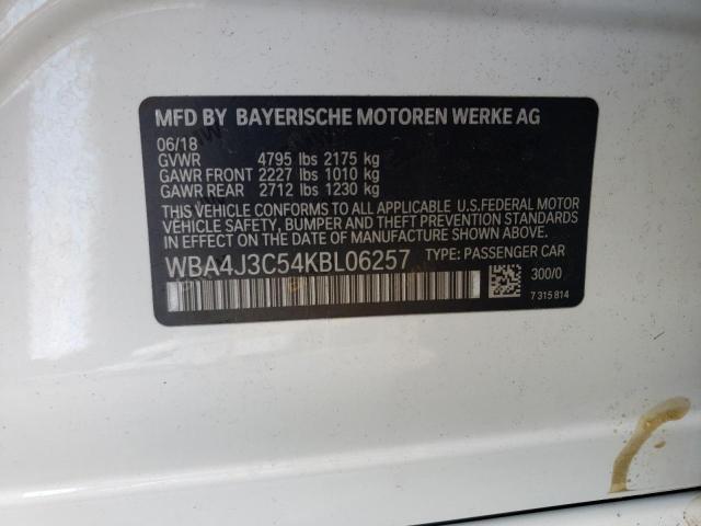 Photo 10 from auction – 2019 BMW 430XI GRAN with VIN WBA4J3C54KBL06257