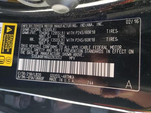 صورة رقم 10 من المزاد - 2016 TOYOTA HIGHLANDER مع VIN 5TDJKRFH6GS263052