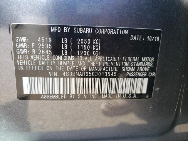 Photo 10 from auction – 2019 SUBARU LEGACY SPO with VIN 4S3BNAR65K3013545