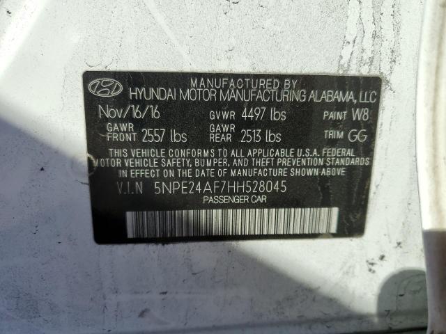 Photo 10 from auction – 2017 HYUNDAI SONATA SE with VIN 5NPE24AF7HH528045