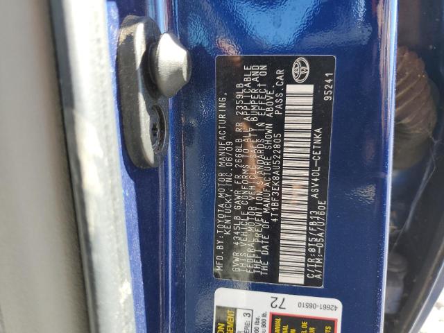 Photo 10 from auction – 2010 TOYOTA CAMRY BASE with VIN 4T1BF3EK8AU522805