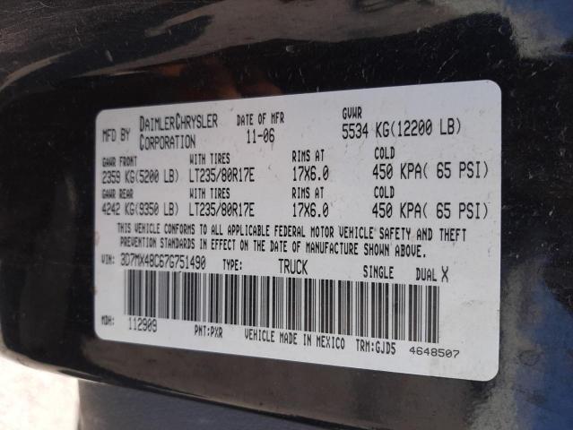 Foto 10 de la subasta – 2007 DODGE RAM 3500 S con VIN 3D7MX48C67G751490