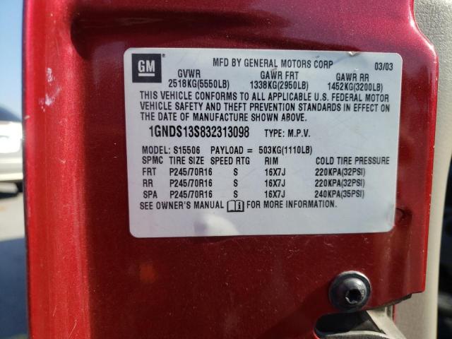 Photo 10 from auction – 2003 CHEVROLET TRAILBLAZE with VIN 1GNDS13S832313098