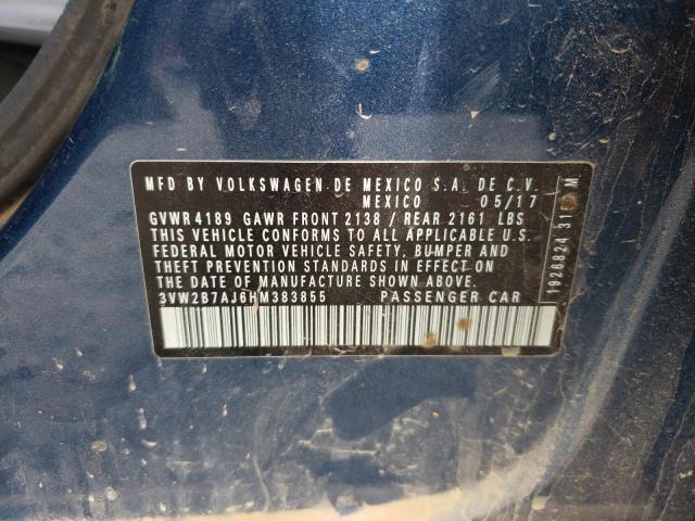 Photo 10 from auction – 2017 VOLKSWAGEN JETTA S with VIN 3VW2B7AJ6HM383855