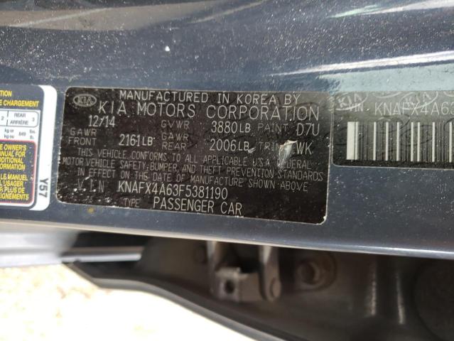 Photo 10 from auction – 2015 KIA FORTE LX with VIN KNAFX4A63F5381190