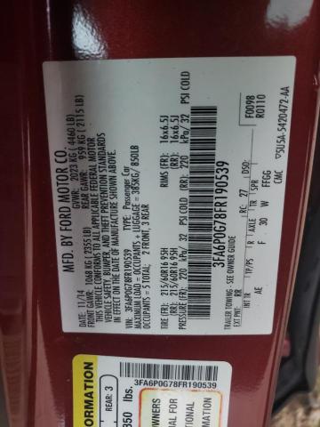Photo 10 from auction – 2015 FORD FUSION S with VIN 3FA6P0G78FR190539